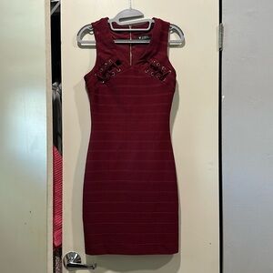Dark red curvy dress